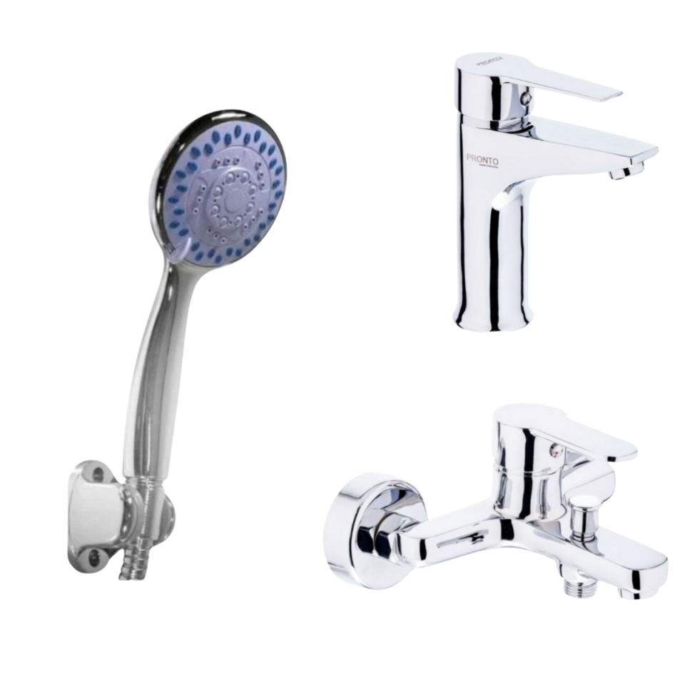 Pronto Premium Series Dolphino Lavabo Banyo Bataryası Duş Seti 3'lü Set