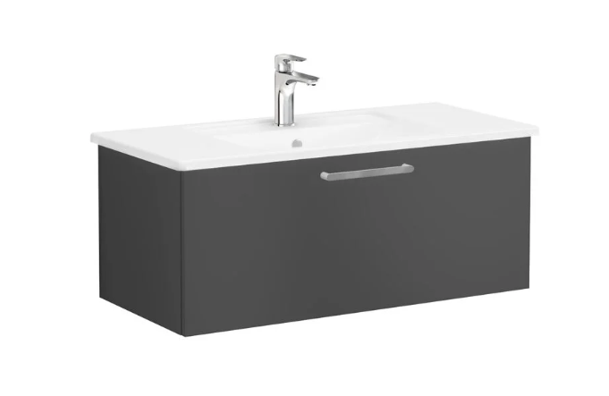 Vitra 68243 Root Flat Çekmeceli Lavabo Dolabı Mat Fırtına Gri 100cm