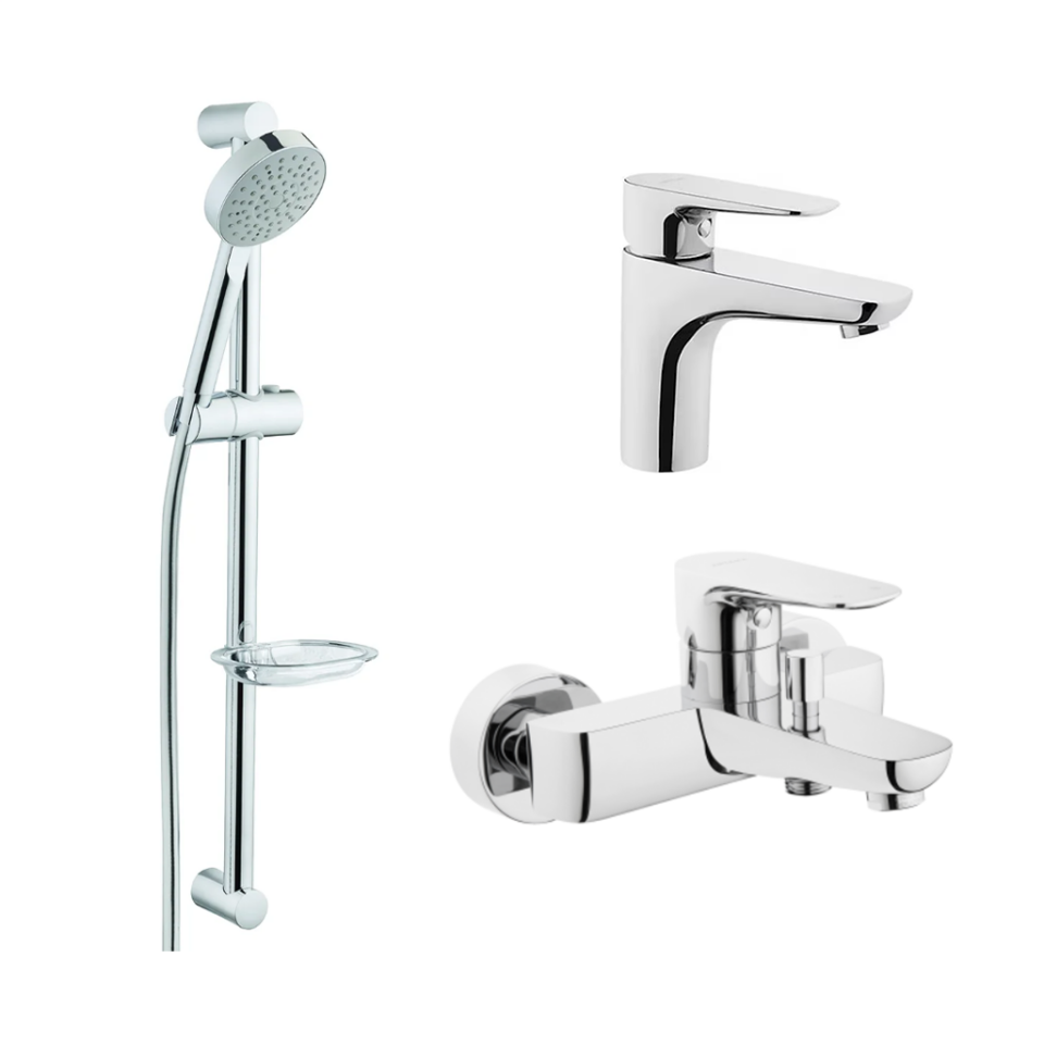 Artema X Line Lavabo Banyo Bataryası Master 1 F Sürgülü Duş Seti 3'lü Set