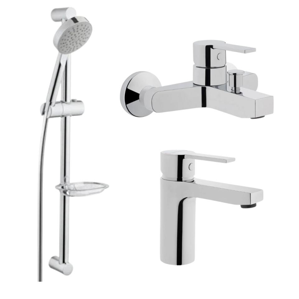 Artema Fold S Lavabo Banyo Bataryası Master 1 F Sürgülü Duş Seti 3'lü Set