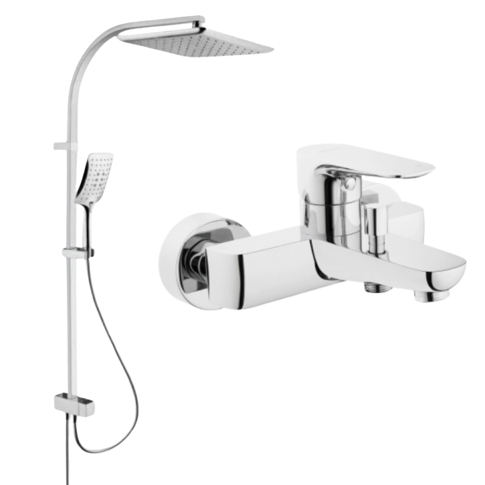 Artema X Line Banyo Bataryası Shine Square Duş Kolonu 2'li Set
