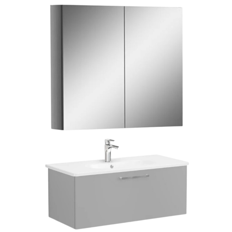 Vitra Arkitekt Dolaplı Ayna Root Flat Mat Kaya Gri Lavabo Dolabı 100 cm