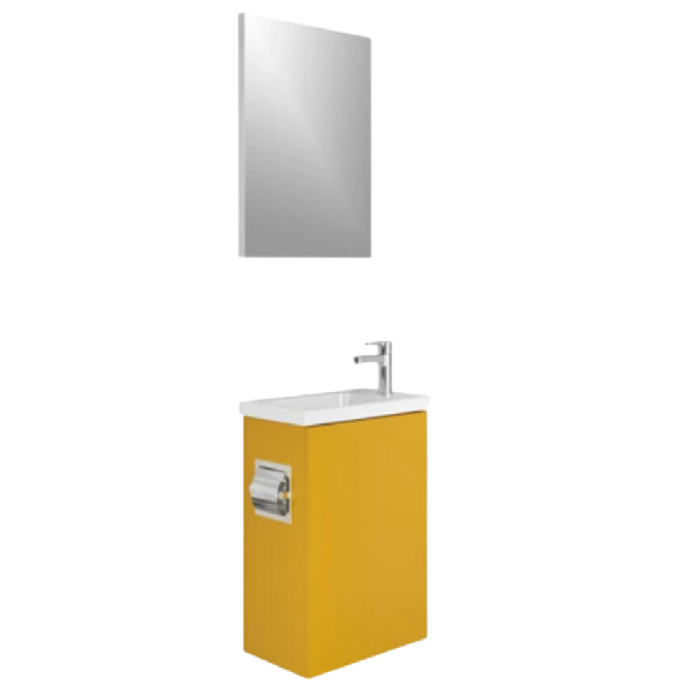 Kale Minimalist 50 Cm Hardal Banyo Dolabı Takımı