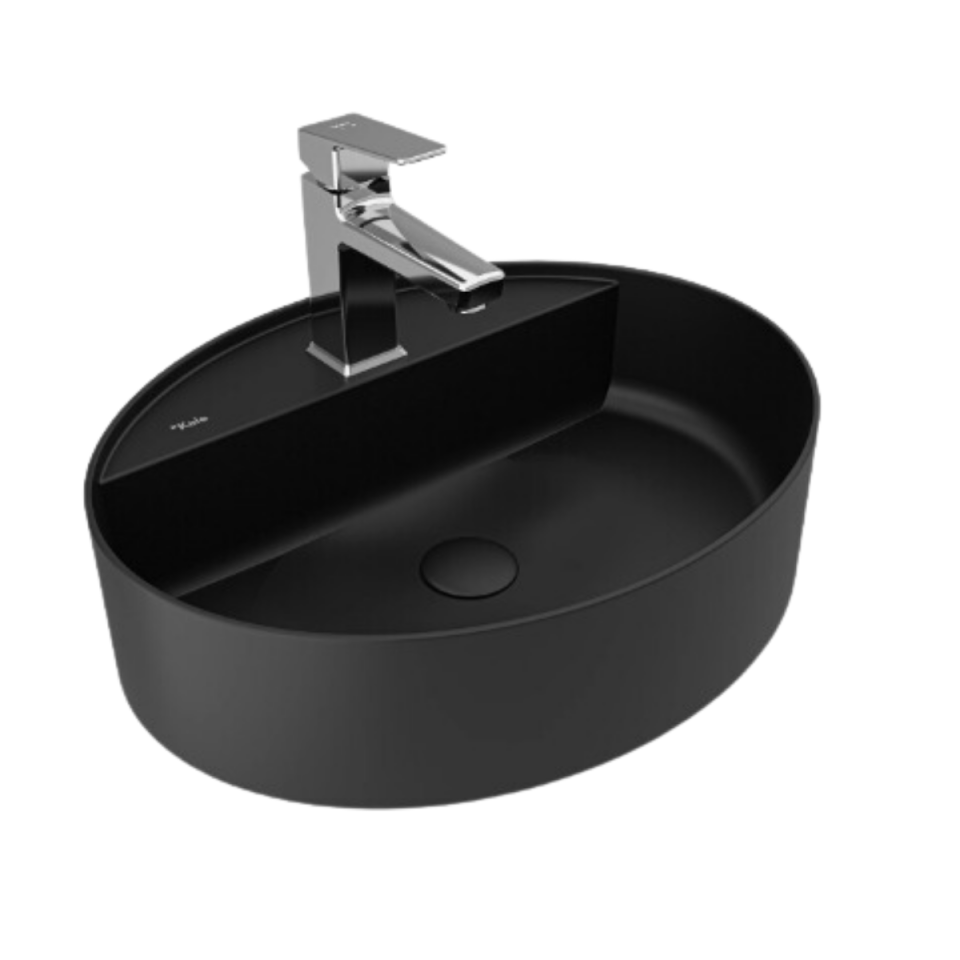 Kale Smartedge Oval Mat Siyah Lavabo 40x50cm
